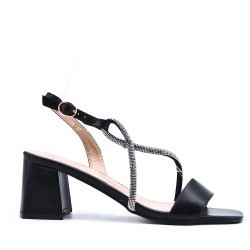 Faux leather heeled sandal