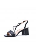 Faux leather heeled sandal