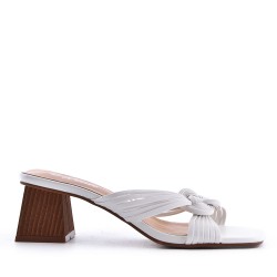 Faux leather heeled sandal