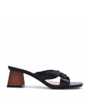 Faux leather heeled sandal