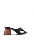 Faux leather heeled sandal