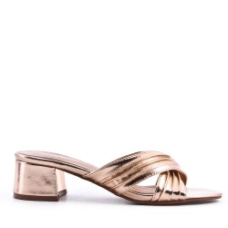 Faux leather heeled sandal