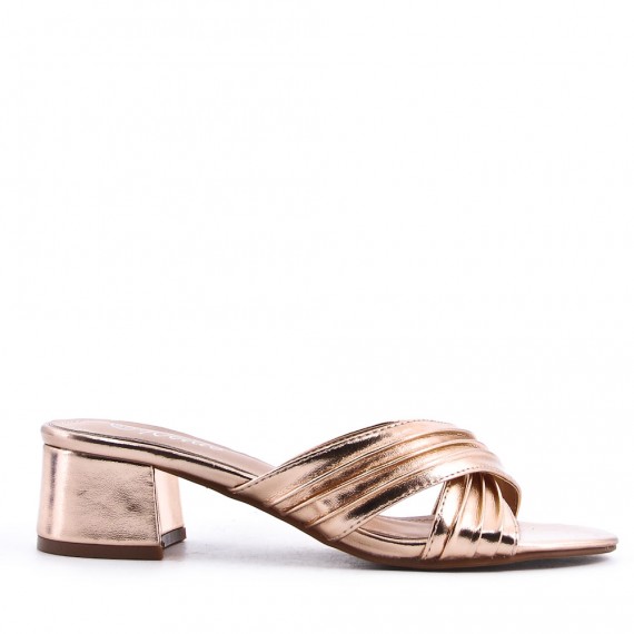 Faux leather heeled sandal