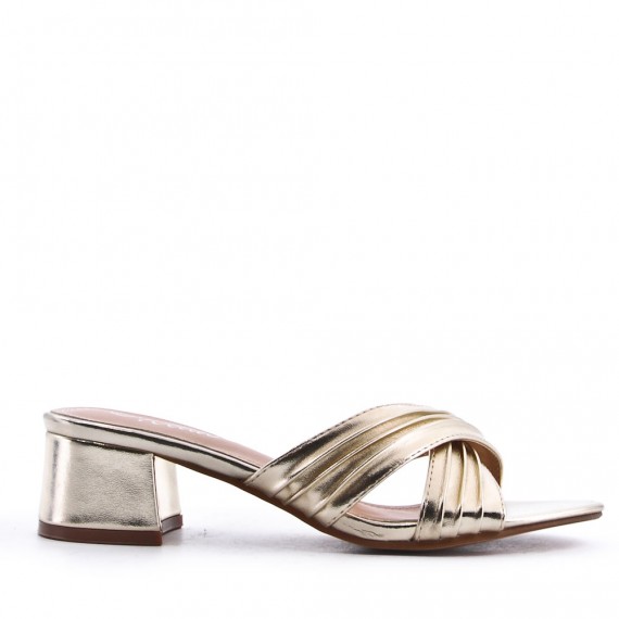 Faux leather heeled sandal