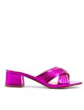 Faux leather heeled sandal