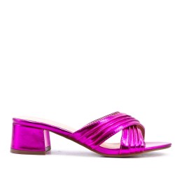 Faux leather heeled sandal