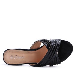 Faux leather heeled sandal