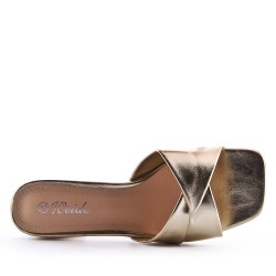 Sandale à talon en simili cuir