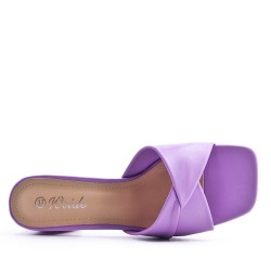 Sandale à talon en simili cuir