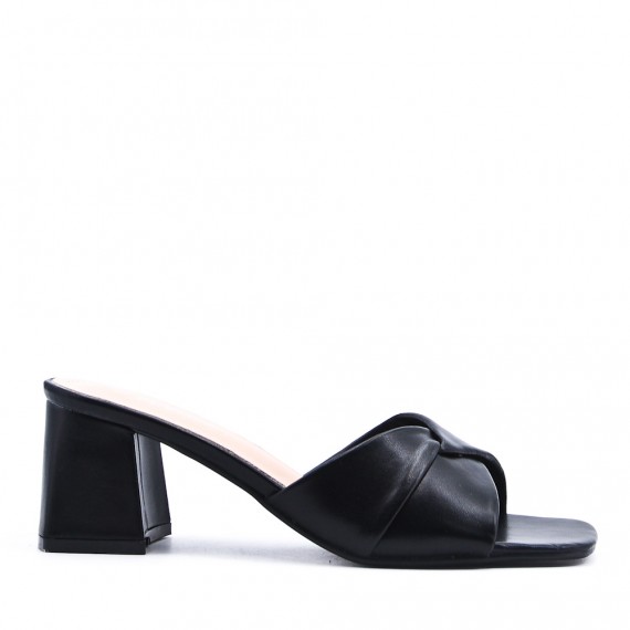 Faux leather heeled sandal