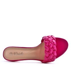 Sandale à talon en simili cuir