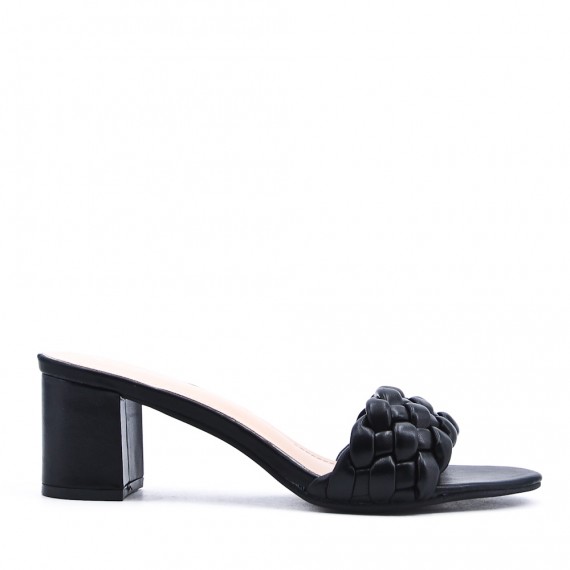 Faux leather heeled sandal