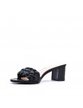 Faux leather heeled sandal