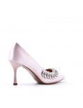 Leatherette pump with heels