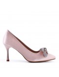 Leatherette pump with heels