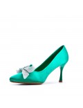 Leatherette pump with heels