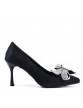 Leatherette pump with heels