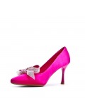 Leatherette pump with heels