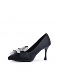 Leatherette pump with heels