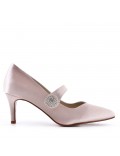 Leatherette pump with heels