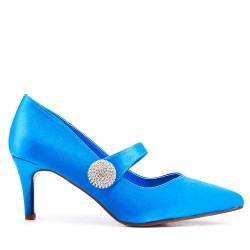 Leatherette pump with heels