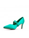 Leatherette pump with heels