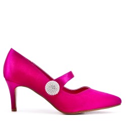 Leatherette pump with heels