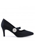 Leatherette pump with heels