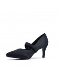 Leatherette pump with heels