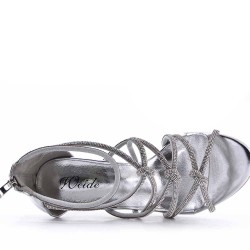 Faux leather heeled sandal