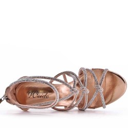 Faux leather heeled sandal