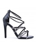 Faux leather heeled sandal