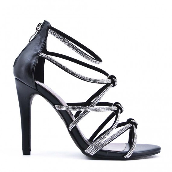 Faux leather heeled sandal