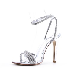 Faux leather heeled sandal