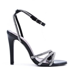 Faux leather heeled sandal
