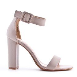 Faux leather heeled sandal