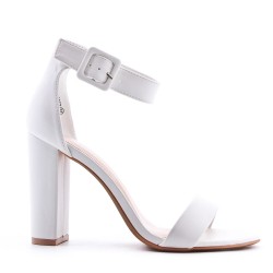 Faux leather heeled sandal