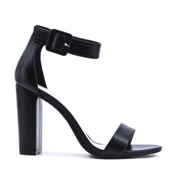 Faux leather heeled sandal