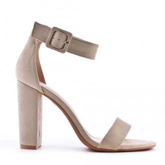 Faux leather heeled sandal