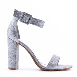 Faux leather heeled sandal
