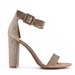 Faux leather heeled sandal