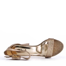 Faux leather heeled sandal