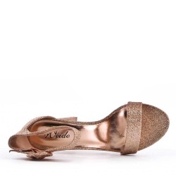 Faux leather heeled sandal