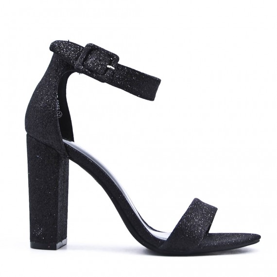 Faux leather heeled sandal