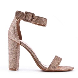 Sandale à talon en simili cuir