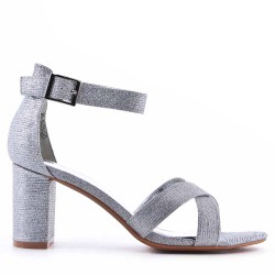 Faux leather heeled sandal
