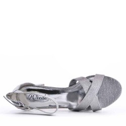 Faux leather heeled sandal