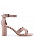 Faux leather heeled sandal