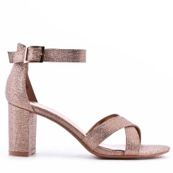 Faux leather heeled sandal