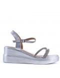 Women's faux leather wedge sandal